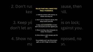 Rules That Will Make You Truly Powerful Save For Later #motivation #fyp ￼