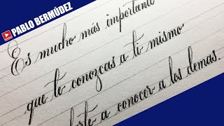 ✔ Como Escribir en Caligrafía 🅸🅽🅶🅻🅴🆂🅰 o Caligrafía Copperplate Frases de Motivación | Pablo Bermúdez