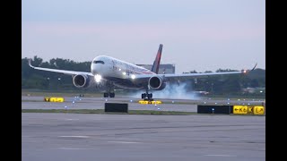 Delta "Team USA" A350-900 landing, DTW