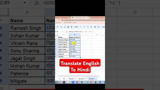 Translate English to Hindi | Excel tutorials in Hindi #excelgyan #excelcourse #excelworld #exceltips