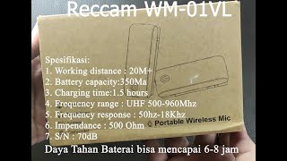 Mic Wireless Murah Berkualitas Reccam WM-01VL untuk Youtuber Pemula