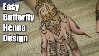 EASY BUTTERFLY HENNA DESIGN in REAL-TIME