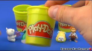 Play Doh Cups Surprise Kinder Toys SLIME Surprises Kikoriki Kids Toys Opening