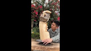 Self-made Yugong Spirit This kind of craft can get your support# handmade #woodcarving #diy #carvin