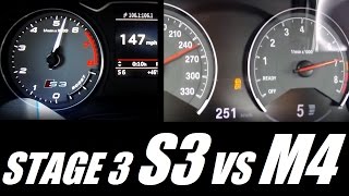 BMW M4 (430hp) vs Audi S3 STAGE 3 (495hp) 0-250 Kph Acceleration