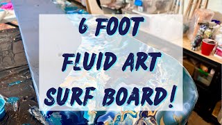 #407 Fluid Art Surf Board 🏄‍♀️ With My Hubby As Special Guest 🩵 Cell Activator/ Bloom