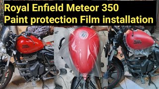 Royal Enfield Meteor 350 Glossy Bike Matt 3M PPF Paint Protection Film Lamination #3mppf #3mlaminat