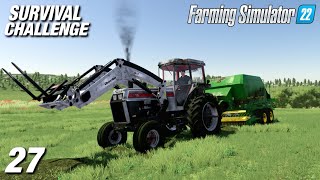 Baling The Grass! The Expansion Starts Soon! | Survival Challenge | Farming Simulator 22 - Ep27