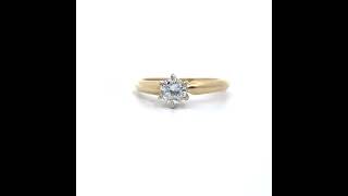 Classic 0.35 Carat Diamond Round Solitaire Ring in 14k Yellow Gold