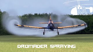 PZL-Mielec M-18 Dromader sparying wheat near Mezőhegyes