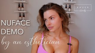 Esthetician nuface tutorial while answering your questions...