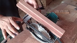 Cara membuat Alat Sekoneng Kusen kayu yang Praktis ukuran 3 cm || Alat sederhana Circular saw