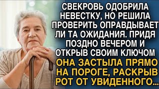 Одобрив невестку, свекровь решила проверить справляется ли та, но открыв своим ключом дверь замерла