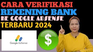 CARA VERIFIKASI REKENING BANK KE GOOGLE ADSENSE | TERBARU 2024