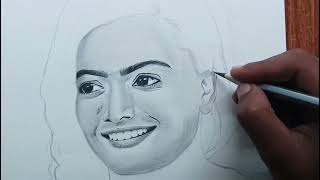 Rashmika Mandanna drawing | | time laps video.. with smiling face..