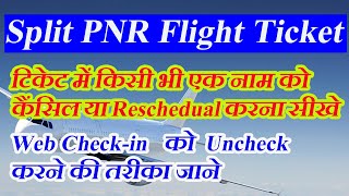 What is Split PNR || Indigo ||फ्लाइट टिकट में किसी भी एक नाम को Cancel या Reschedual करना सीखे