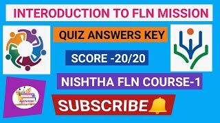 Introduction to FLN Mission Quiz Answers)/ Nishtha FLN Course-1/ #Nishthaquiz #FLN #dikshaquiz