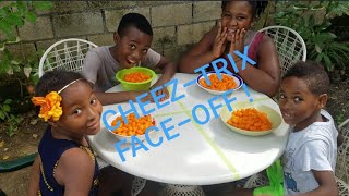 THE CHEEZ-TRIX FACE-OFF ! Food Challenge #JamaicanFood #FoodChallenge #JamaicasLastBeach