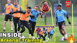 NO REAT!🔥Gabriel Jesus,Partey & Timber Show Massive Training Drills✅Arsenal Training Today,Saka