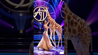 A woman performs a fusion with Giraffe on (america's got talent) #americangottalent #magic