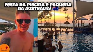 Levei uma cantada de um australiano quando estava filmando a festa da piscina no hotel cassino! 🇭🇲🇧🇷