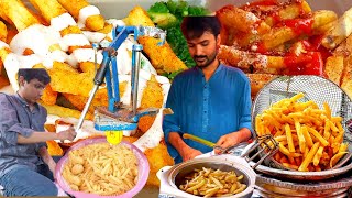 People are crazy for street FRENCH FRIES | Chicago & OPTP Fries | Aloo chips at Karachi street food