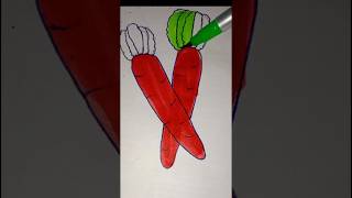 Carrot vegitable Drowing | Carrot sabji art , Gajar painting, meetvils painting #trending #viral