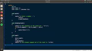 C++ Code For Implementation Of Stack Using Singly Linked List Using Standard Template Library