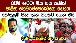 ඇමති පාලිත තෙවරප්පෙරුම අද නිහඩවම ගෙදර ආ හැටි  Minister Of Palitha Thewarapperuma News