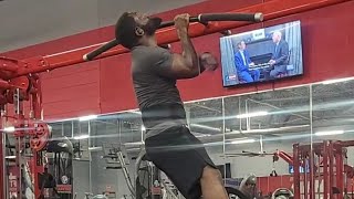 Weighted One Arm Pull Up Training (25 pounds)