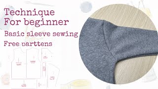 Basic sleeve sewing technique for beginners | Sew beginners | free parttern | Easy to sew