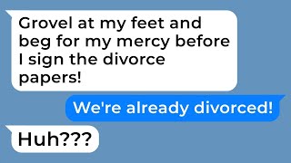 My self-centered wife is pressuring me to sign the divorce papers, so I am fulfilling her request.