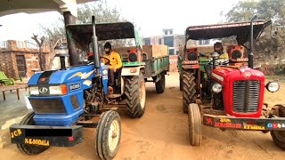 JCB 3DX Backhoe Loader Pond Mud Loading in Tractor for Farming Land | jcb and tractors