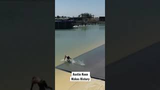 Austin Keen first person EVER to skimboard at the Kelly Slater wave pool #skimboarding #history