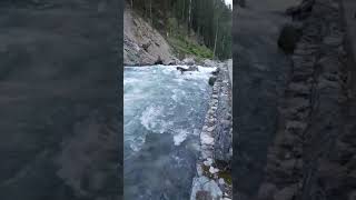 A stunning view of blue water river in Anakar valley, Kalam , Swat