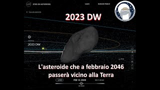 2023 DW, l'asteroide di 50 metri che nel 2046 passerà vicino alla Terra.