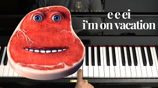 How To Play e e ei I'm on Vacation - Piano Tutorial - Dirty Heads