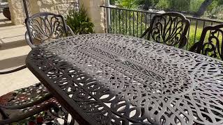 theWorldofpatio Elizabeth Cast Aluminum Powder Coated 7pc Outdoor Patio Dining Set Review