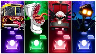 BUS EATER VS EXTRA SLIDE VS SONIC EXE VS THOMAS VS SKIBIDI TOILET | Tiles Hop EDM Rush 🎵