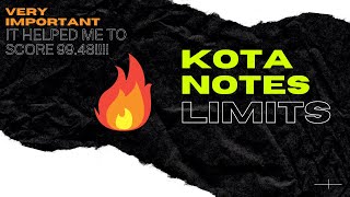 KOTA NOTES🔥 LIMITS JEE MAINS AND ADVANCED 2022 and 2023