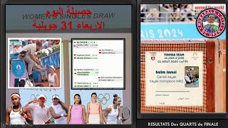 أنس جابر🎾حصيلة اليوم .. تحليل لنتائج الدور الربع النهائي من دورة التنس الأولمبية🎾