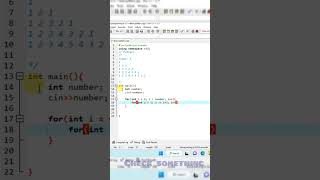 Basic number pattern using C/C++ | #number pattern | #shorts #programming #short