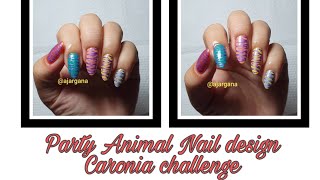 Party Animal Nail Design, Caronia challenge 🦓🦓