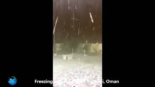 A severe hail storm sweeps west of Al Ain, UAE