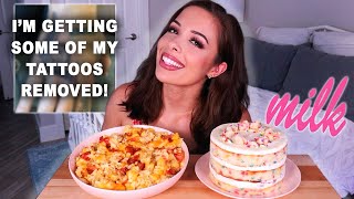 MILK BAR Birthday Cake & Cheesy Chicken/Bacon/Ranch Pasta MUKBANG! 🎂🍝