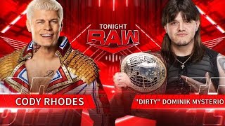 Dominik Mysterio  vs Cody Rhodes  Monday night raw main event WWE figures ￼￼￼