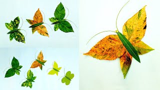 Butterfly from leaves - leaf craft for kids | leaf art butterfly | leaf crafts using leaves