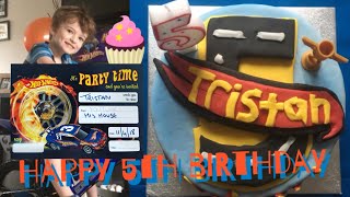 Happy 5th Birthday Tristan. Hot wheels special