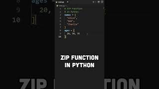 Zip Function in Python! #python #coding #shorts