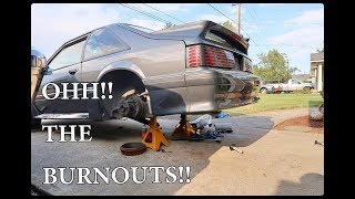 mustang gt GETS 3.90 GEAR RATIO... BURNOUTS!!!